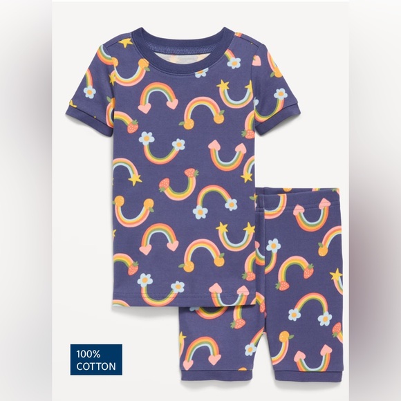 Old Navy Other - 🆕 2PC Set Old Navy Kids Baby Toddler Girl's Printed Snug-Fit Pajama Set 18-24M
